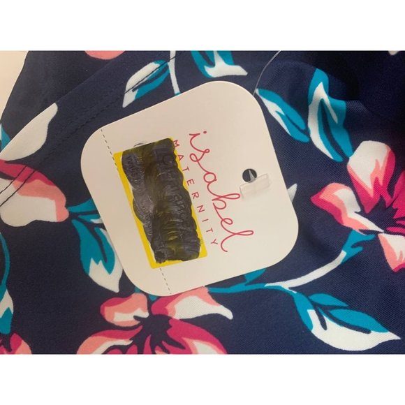 Maternity Floral Print D/DD Cup Vine Ruffle Strap Tankini Top Size L Large - Picture 8 of 10